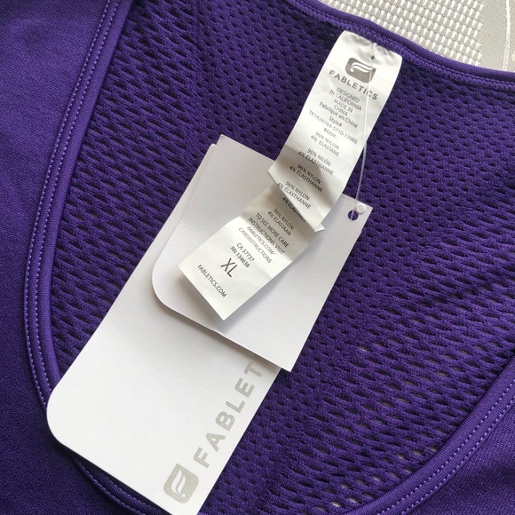 Fabletics Serenity Seamless Purple Open-Mesh Tank-Top Women’s Size XL NWT Shirt - Picture 5 of 16